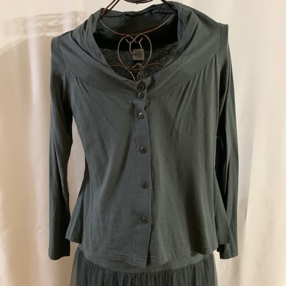 2-Piece Sage Green Knit and Tulle Dress - NWT - Picture 6 of 8